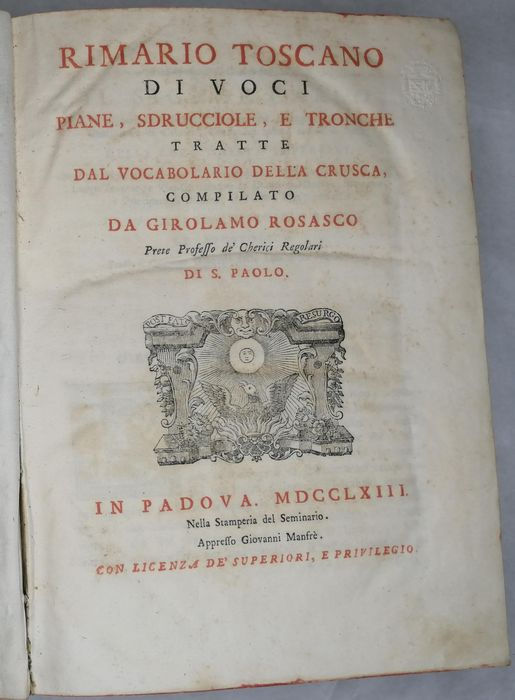 Miniatura: RIMARIO TOSCANO  1763
