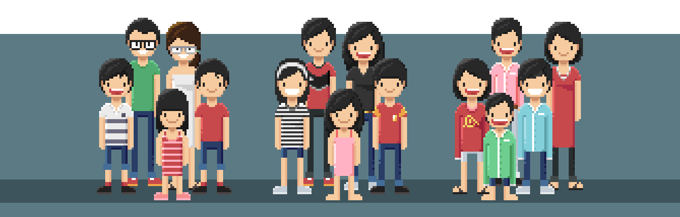 illustration animation pixel art padang sg50 singapore sg marina bay sands esplanade stadium celebration flag