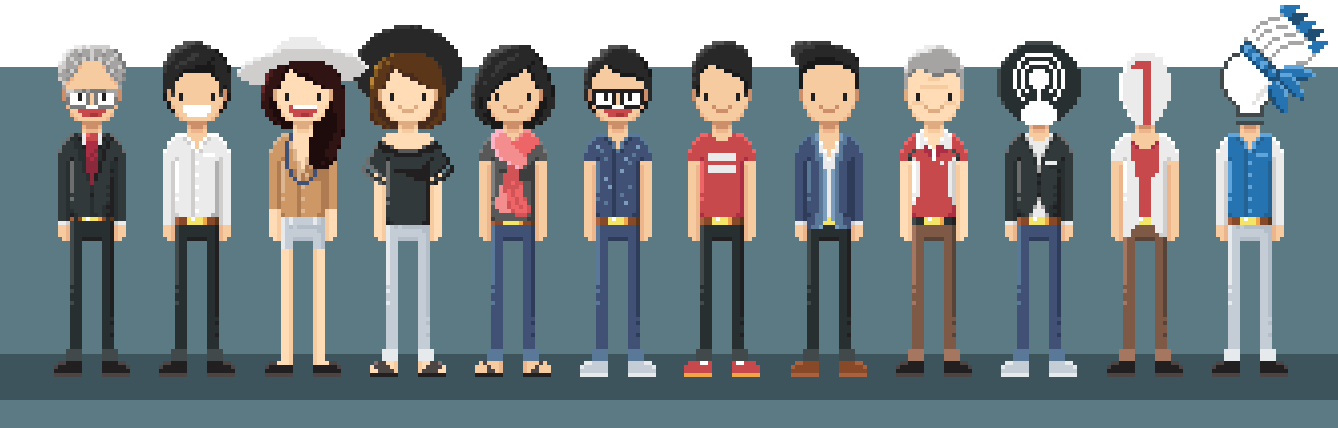 illustration animation pixel art padang sg50 singapore sg marina bay sands esplanade stadium celebration flag