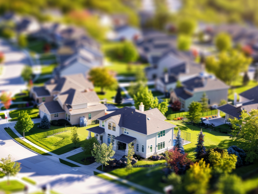Aerial view of a suburban neighborhood with tree-lined streets and detached homes, representing emerging real estate markets like Boise, Charlotte, and Tampa.
