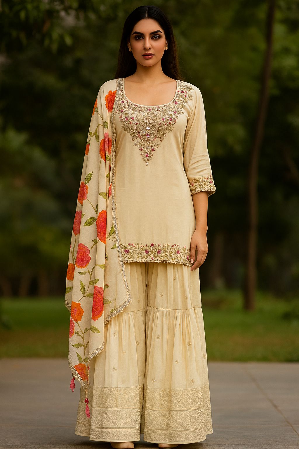 Ivory Rose Palazzo Set