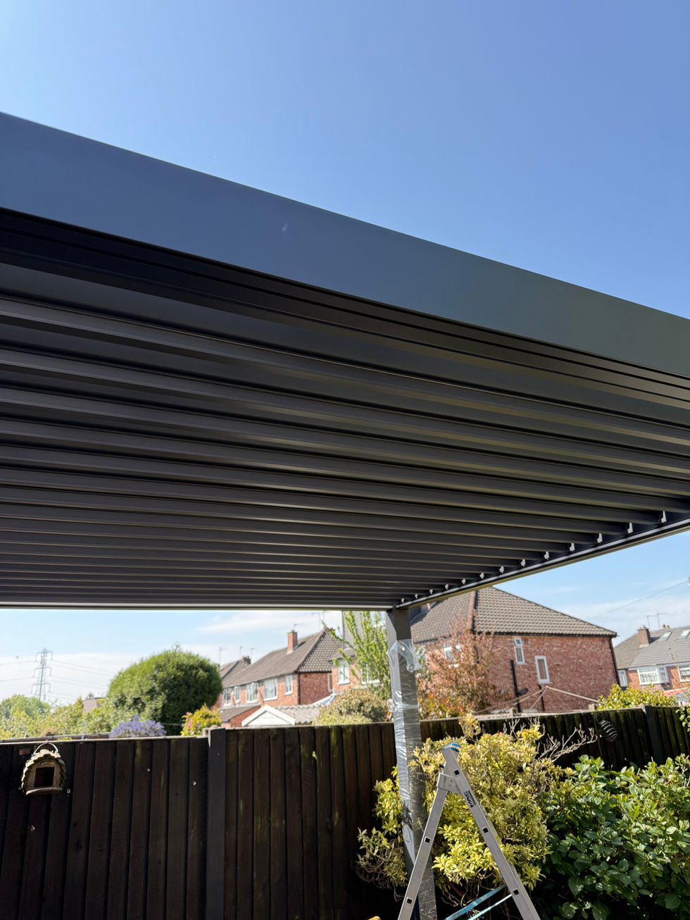 Aluminium pergola installation wilmslow by MB Joinery Design