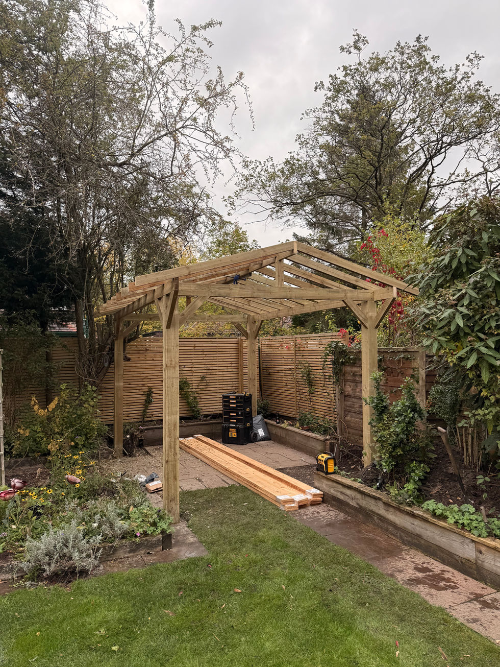wooden pergola frame