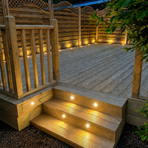 Softwood timber decking installation