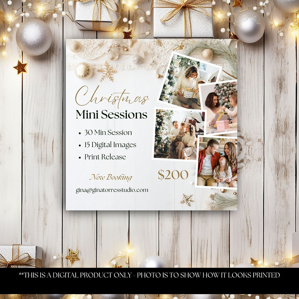 Photography Christmas Mini Session Flyer Template for Canva | Damaris Gray Designs photography-christmas-mini-session-flyer-template-for-canva-damaris-gray-designs