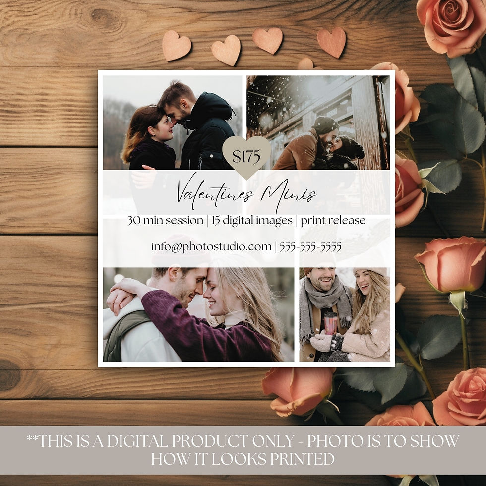 Thumbnail: Couples Photography Valentine Mini Session templates for canva