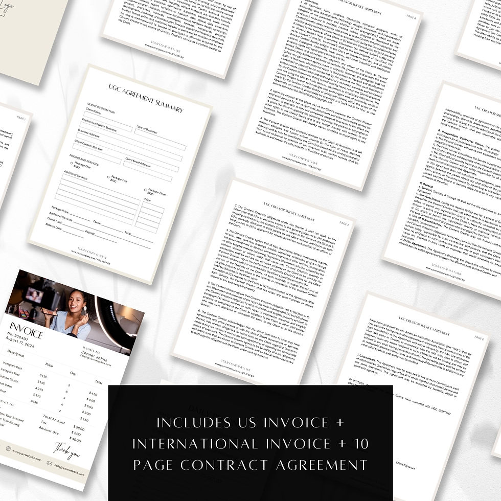 Thumbnail: UGC Creator Contract and Invoice Templates for Canva
