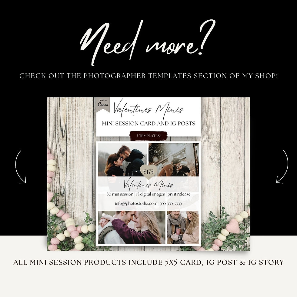 Thumbnail: Couples Photography Valentine Mini Session templates for canva