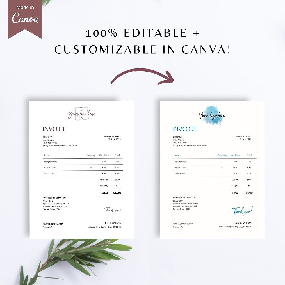 Thumbnail: UGC Creator Contract and Invoice Templates for Canva