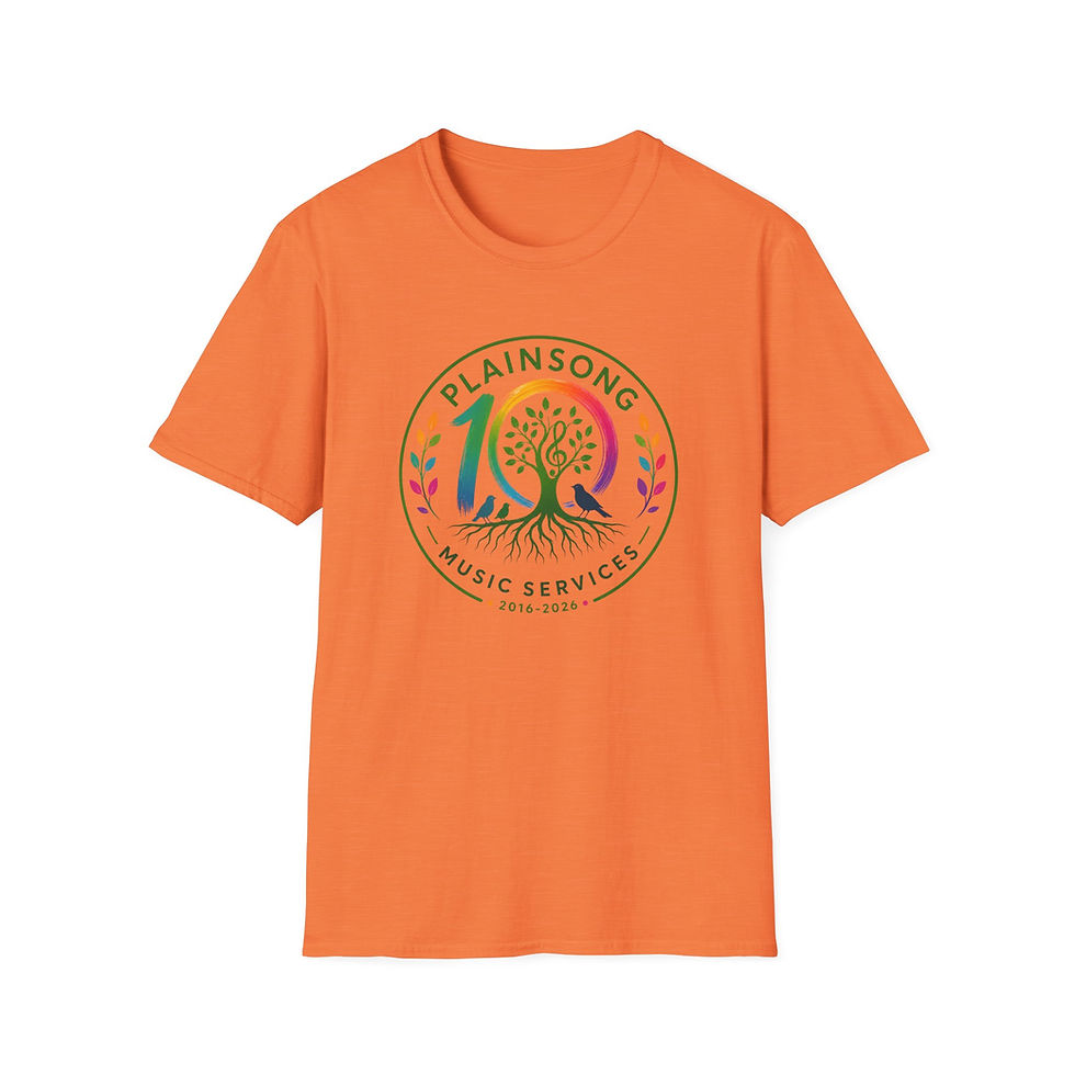 Thumbnail: Plainsong 10th Anniversary T-Shirt — Rainbow Tree Music Celebration