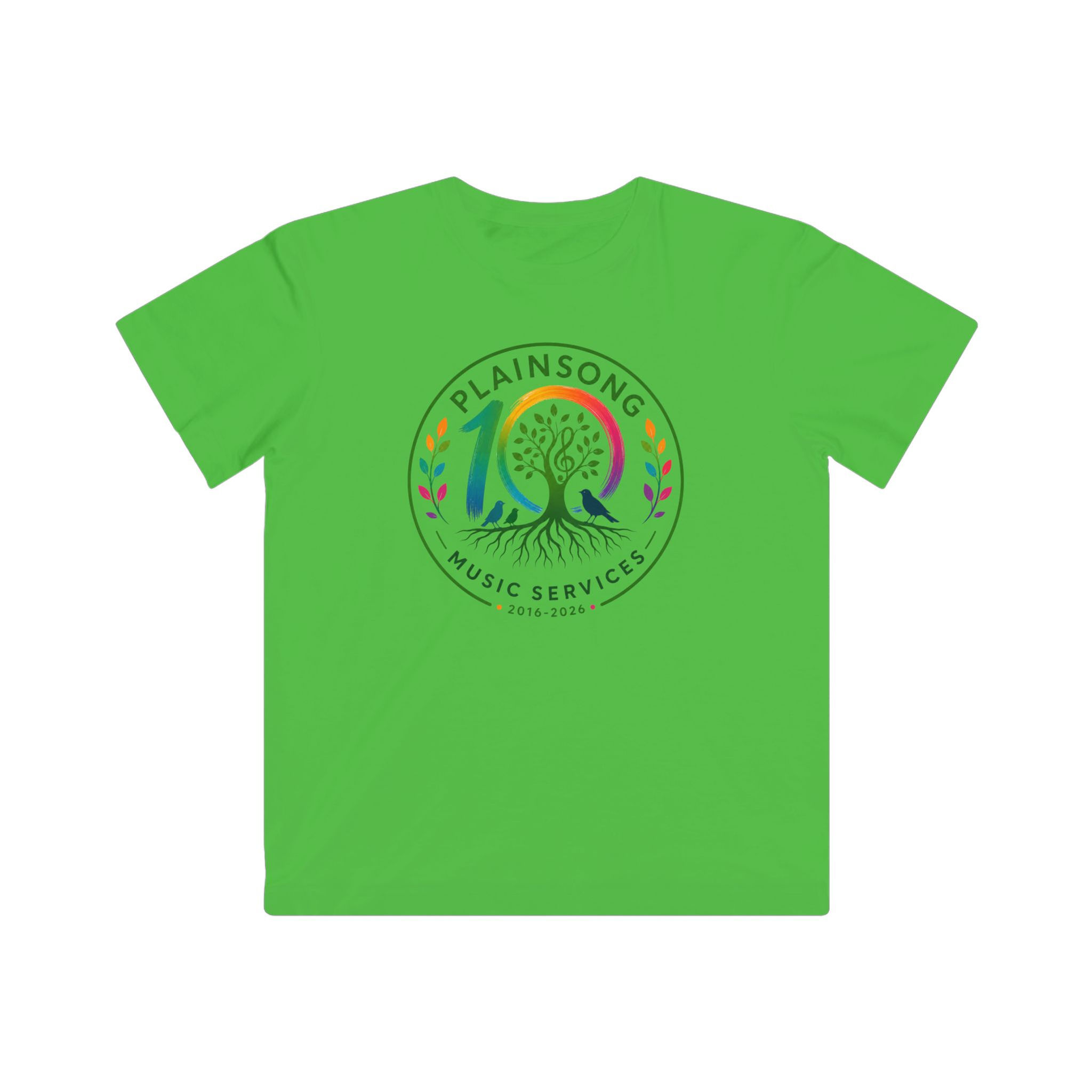 Kids Tee — Plainsong Music Services 10th Anniversary Logo