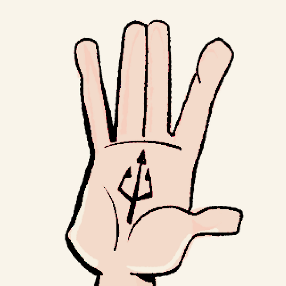Atlantis Labs logo- hand with a trident