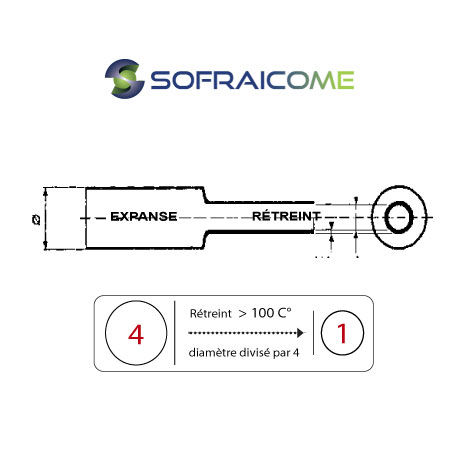 Miniature : Gaines thermo PAROI FINE 4/1 - Ø Av rétreint 12,7 mm - Haute C° - Transp