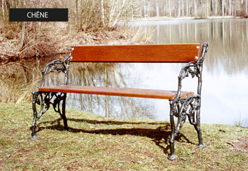 BANC DE STYLE ORIGINALE "CHÊNE" Alu - Longueur 2 Mètres