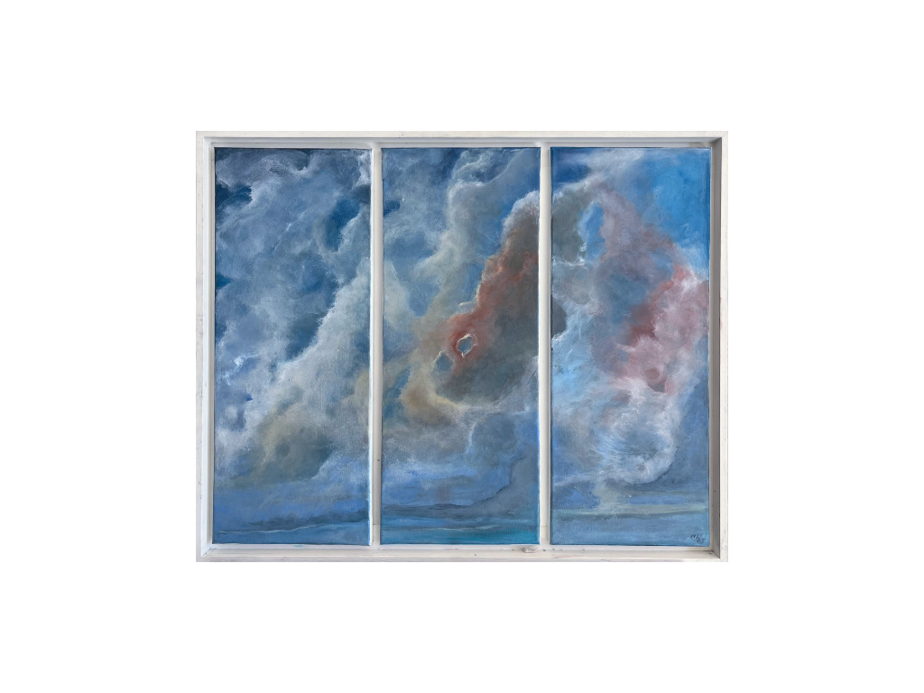 Peinture à l'huile Triptyque 66x54cm