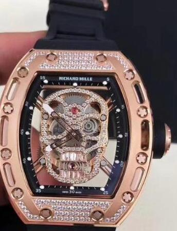 Richard Mille RM 052 rose gold diamond skull Replica Watch content media