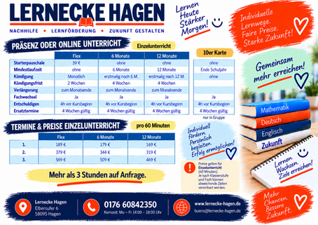 Preise Einzelunterricht
