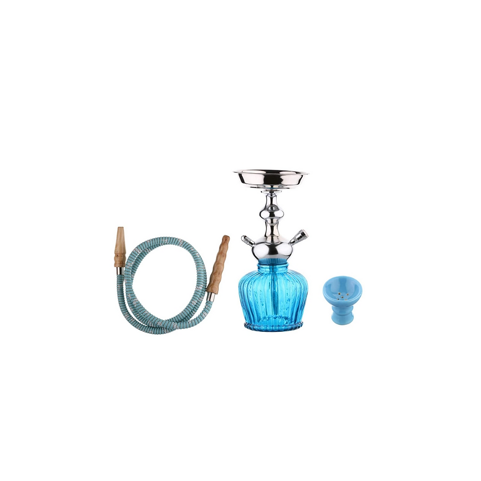 Thumbnail: Moksha 12 Inch Tall Glass Smoking Hookah / Shisha With Metal Plate/Ashcatcher