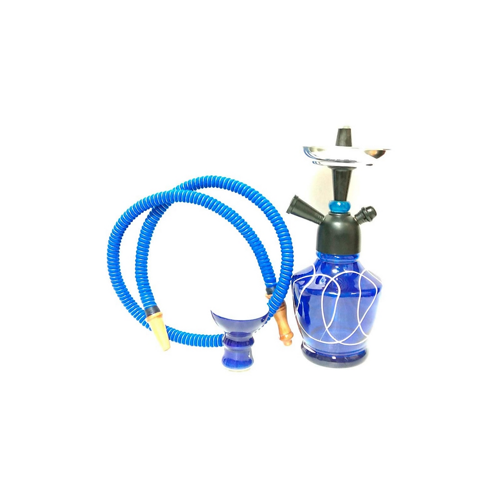 Thumbnail: "Stylish hookah with ceramic bowl and transparent glass base"