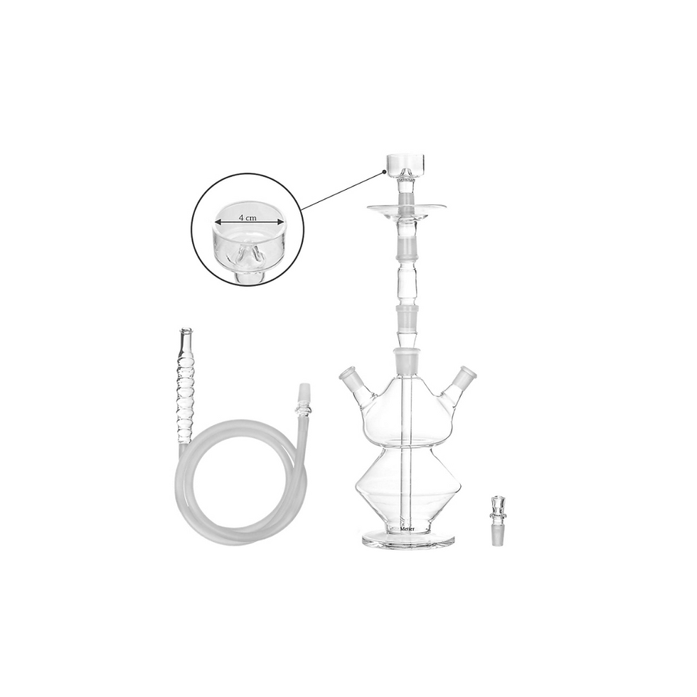 Thumbnail: "Elegant 16 inch borosilicate glass hookah displayed in a lounge"