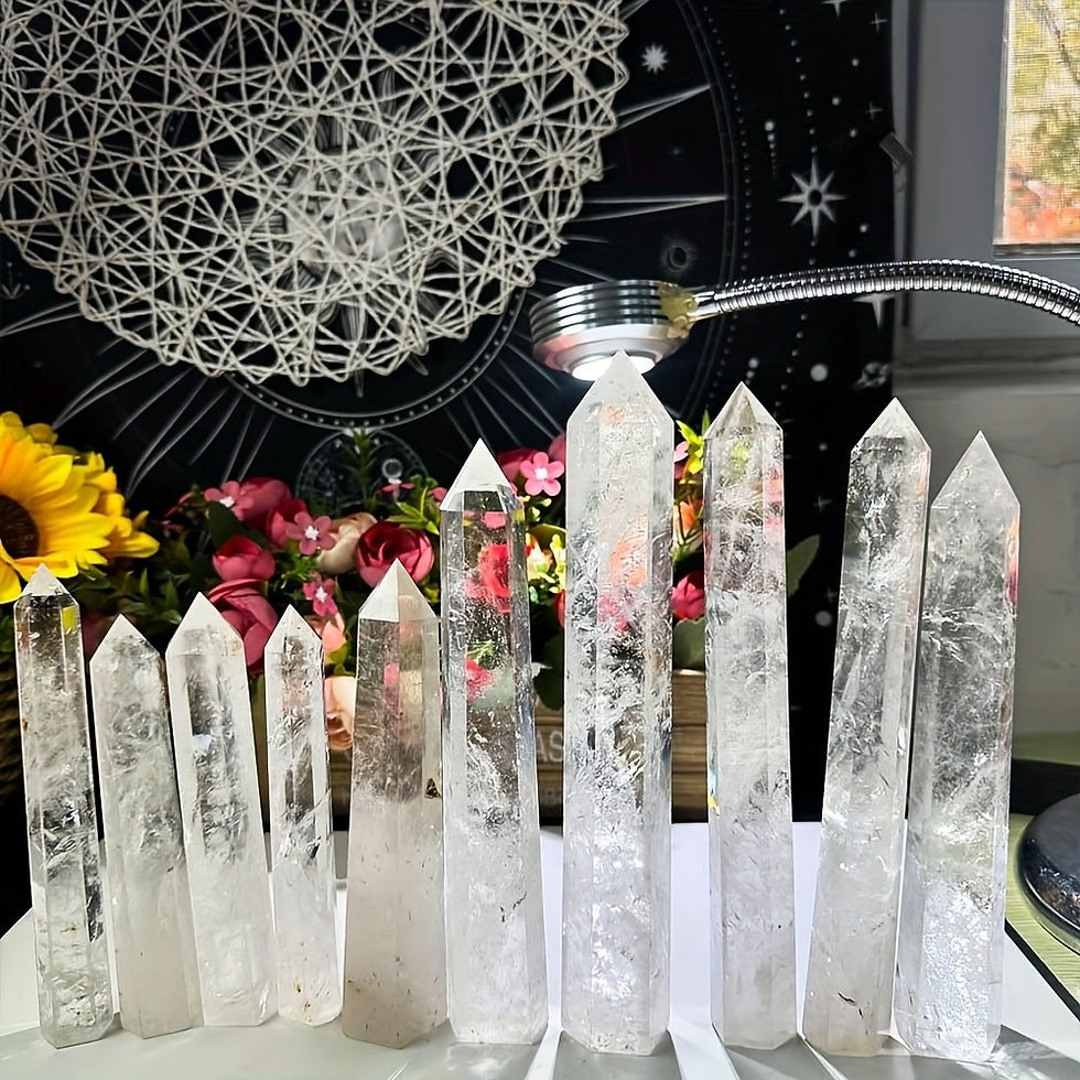 Thumbnail: 12cm Natural Clear Quartz Tower Point, Obelisk, Wand, Mineral Specimen