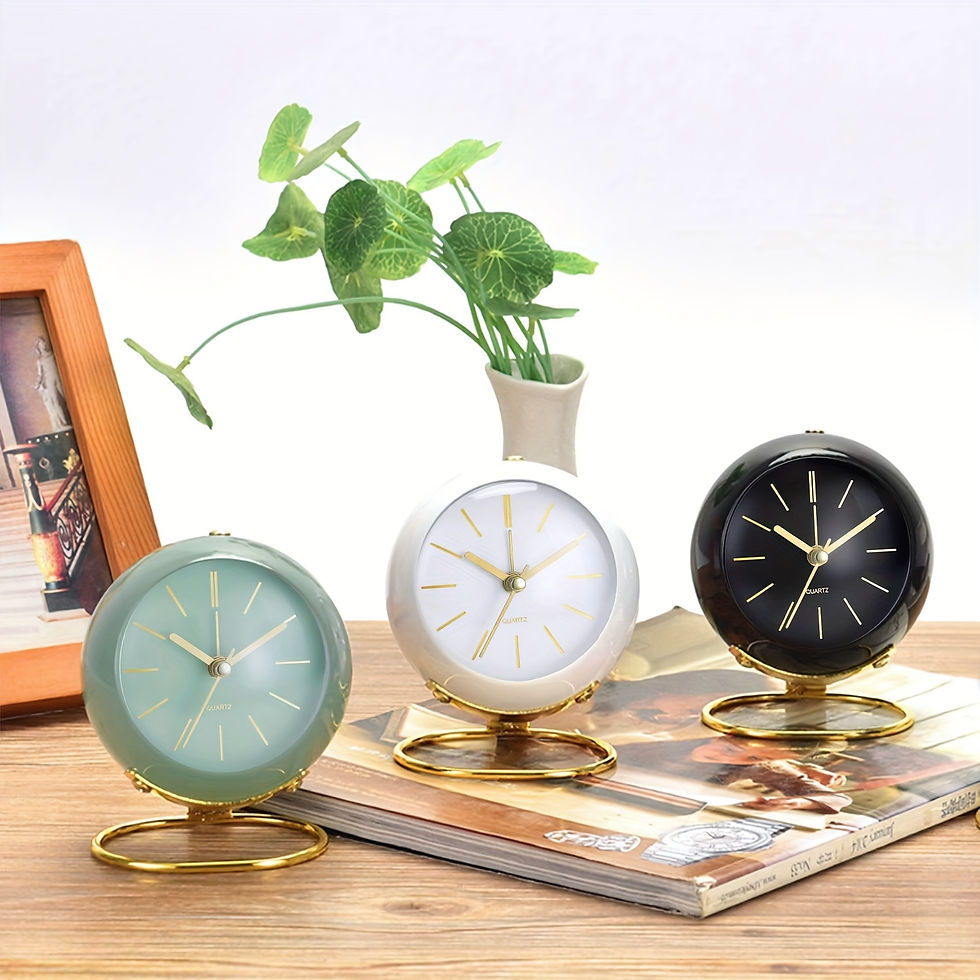 Thumbnail: Modern Nordic Alarm Clock - Green -  Minimalist 1950's Inspired Circular design