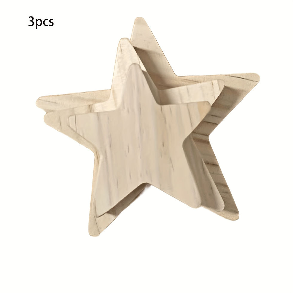 Thumbnail: Unfinished Wooden Stars - set of 3 - craft material/home decor/tabletop display