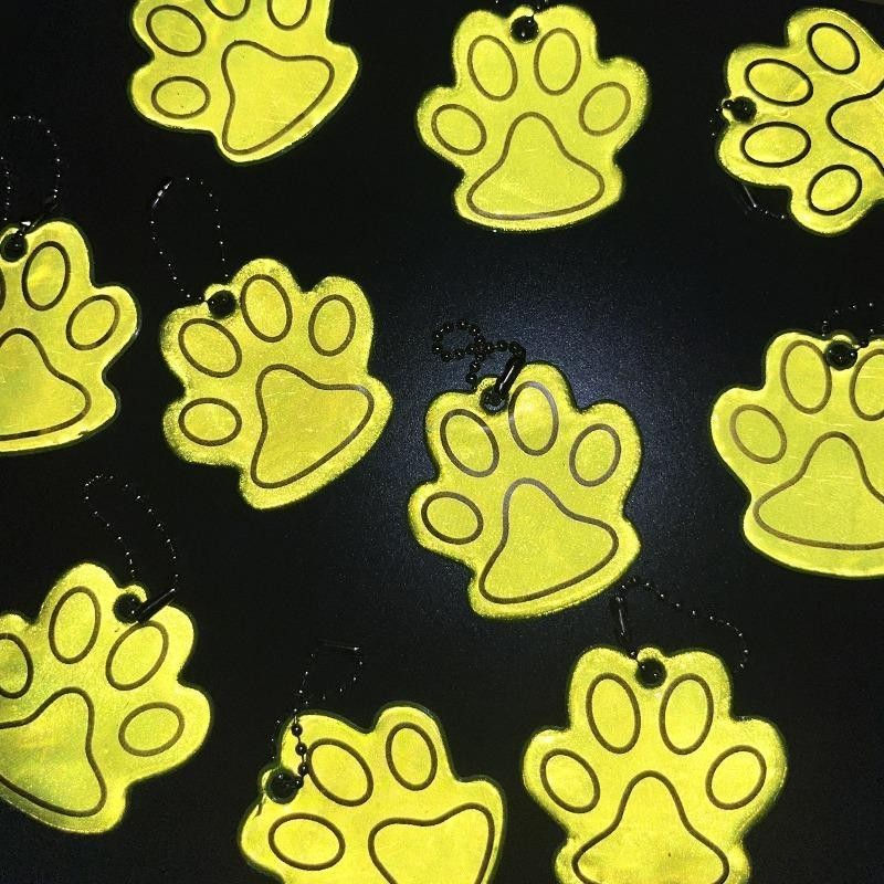 Thumbnail: Dog paw pattern reflective key chain PVC material at night bright reflective