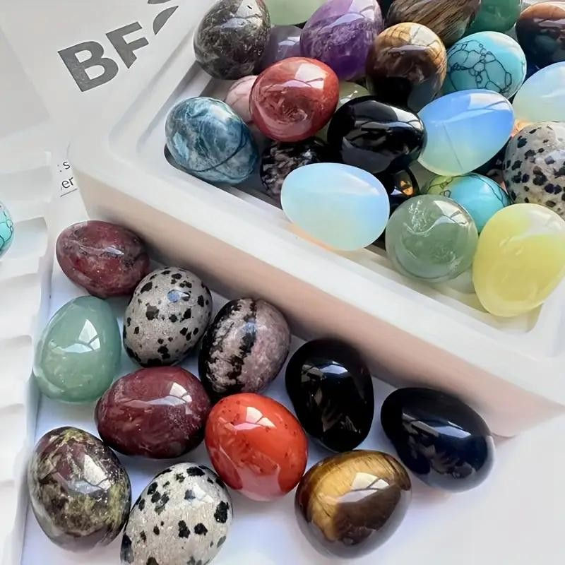 Thumbnail: 10 Worry Stones Egg,Polished Crystals Anxiety Relief,Meditation,Chakra Balancing