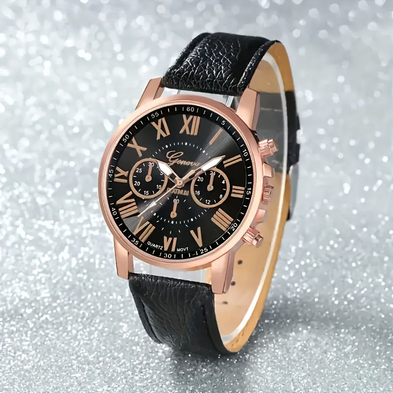 Thumbnail: 'Geneva' Elegant Round Quartz Wristwatches - choice of colours and packaging