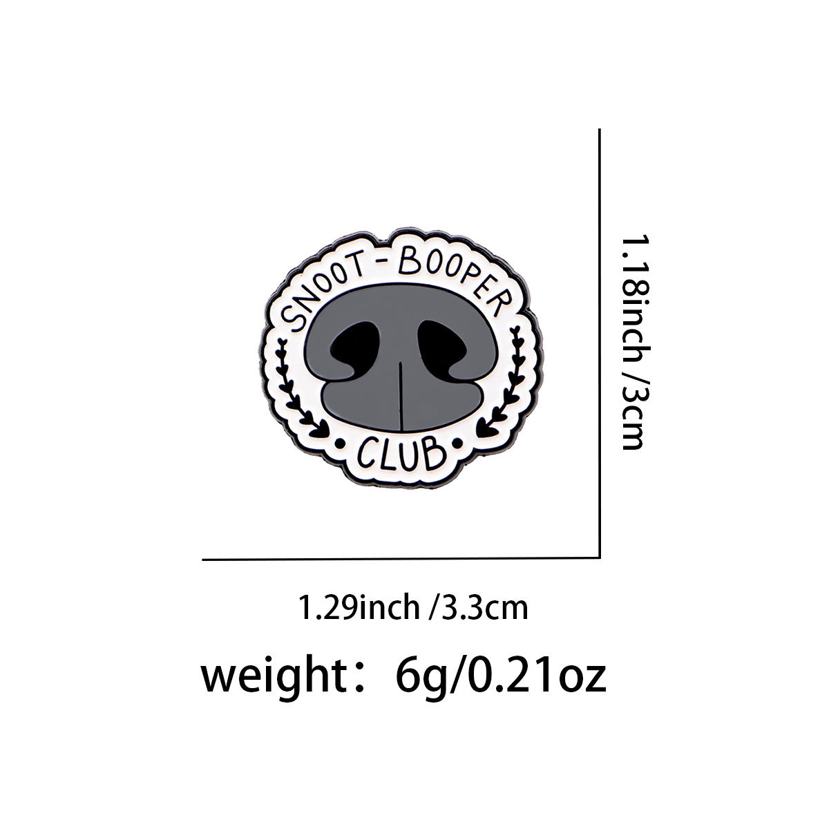 Cartoon Enamel Badge "Snoot Booper Club"