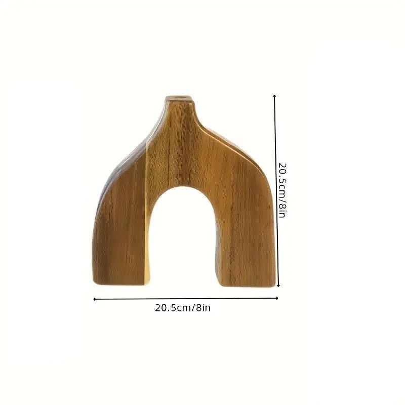 Thumbnail: Solid Wood Vase - Nordic Style Irregular Shape - housewarming wedding desk