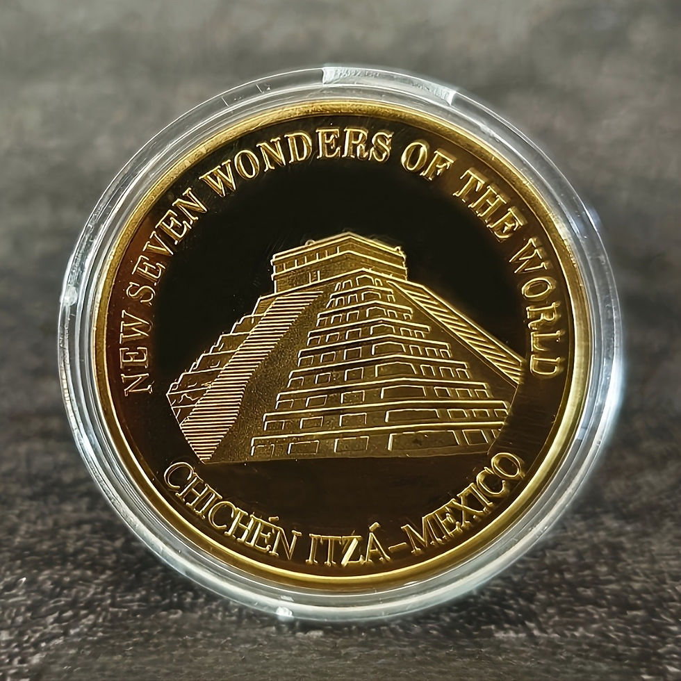 Thumbnail: World's Great Wonders Commemorative Coin Set - 7 Golden Commemorative Coins