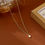 Thumbnail: Elegant Geometric Necklace - 18K Gold Plated with Rs Opal Pendant- ready to gift