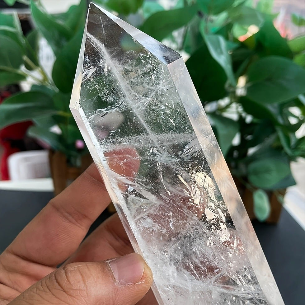 Thumbnail: 12cm Natural Clear Quartz Tower Point, Obelisk, Wand, Mineral Specimen