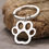 Thumbnail: Paw print keyring with ring buckle closure - stainless steel