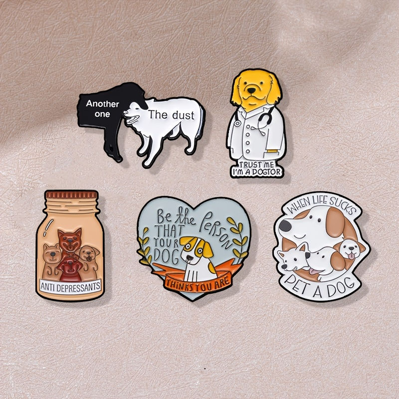 Thumbnail: Funny Dog Enamel Badges - choice of five
