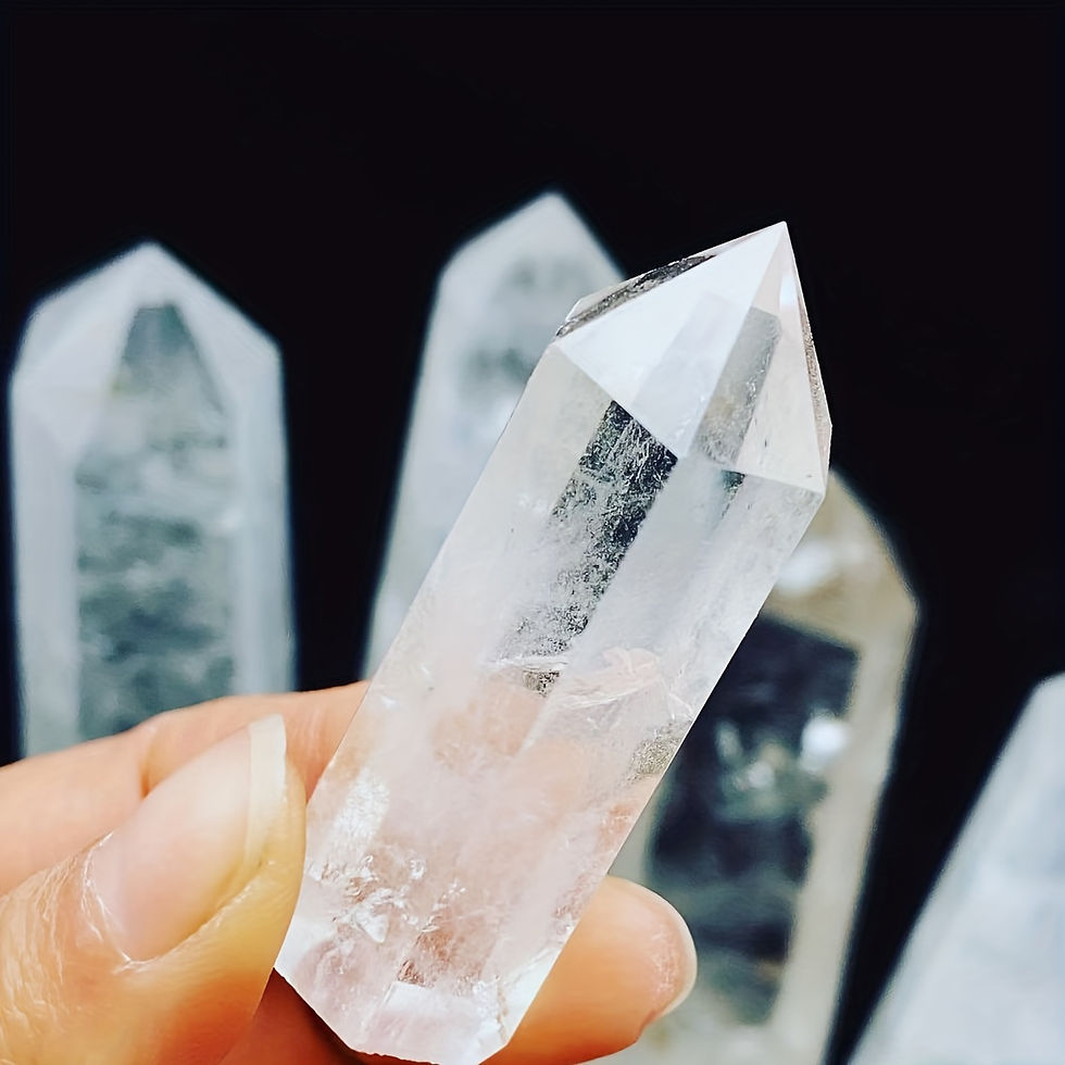 Thumbnail: Quartz Tower 22.5cm tall - clear with oxide and mica present - slight chip