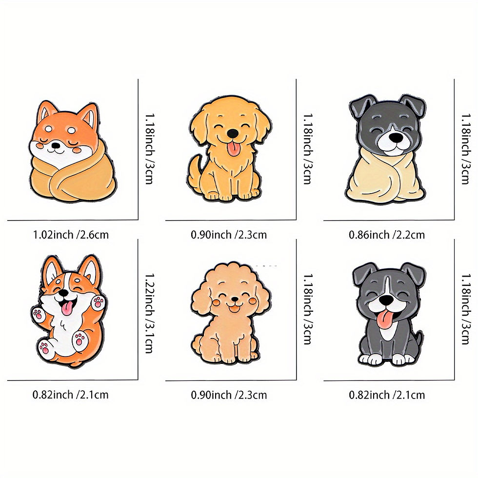Thumbnail: Golden Retriever Puppy Cartoon Enamel Badge