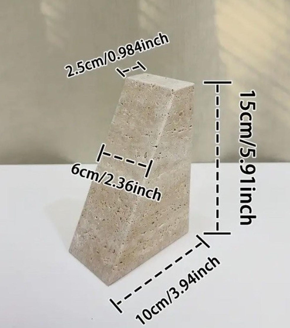 Thumbnail: Pair of Travertine Bookends Natural Marble Triangular Modern