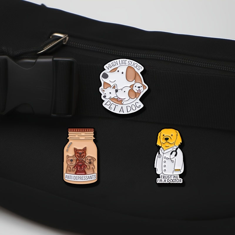 Thumbnail: Funny Dog Enamel Badges - choice of five