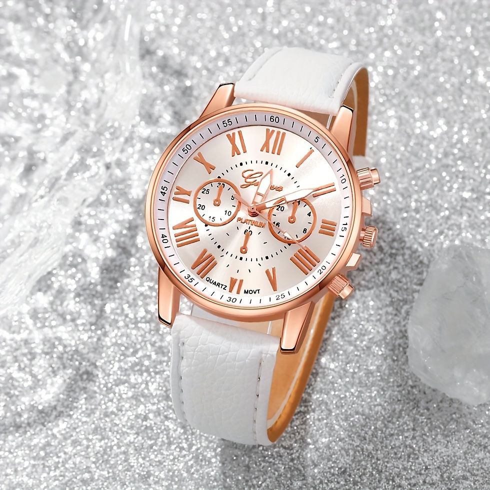 Thumbnail: 'Geneva' Elegant Round Quartz Wristwatches - choice of colours and packaging
