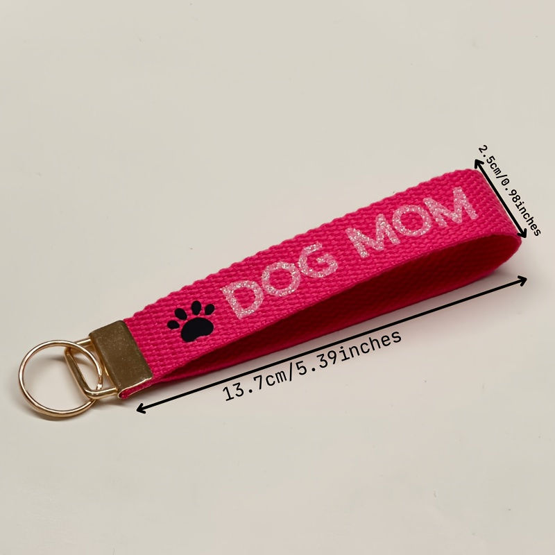 Thumbnail: Mom Keychain made of durable webbing fabric - pink and white