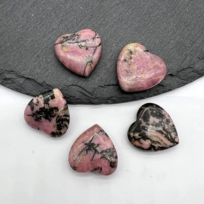 Thumbnail: Natural Heart-Shaped Polished Rhodonite and Palm Crystal – Ideal for Meditation