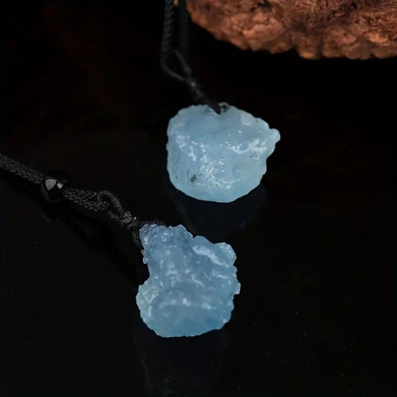 Natural Crystal Aquamarine Pendant Necklace, Raw Stone Gemstone, Unique Gift