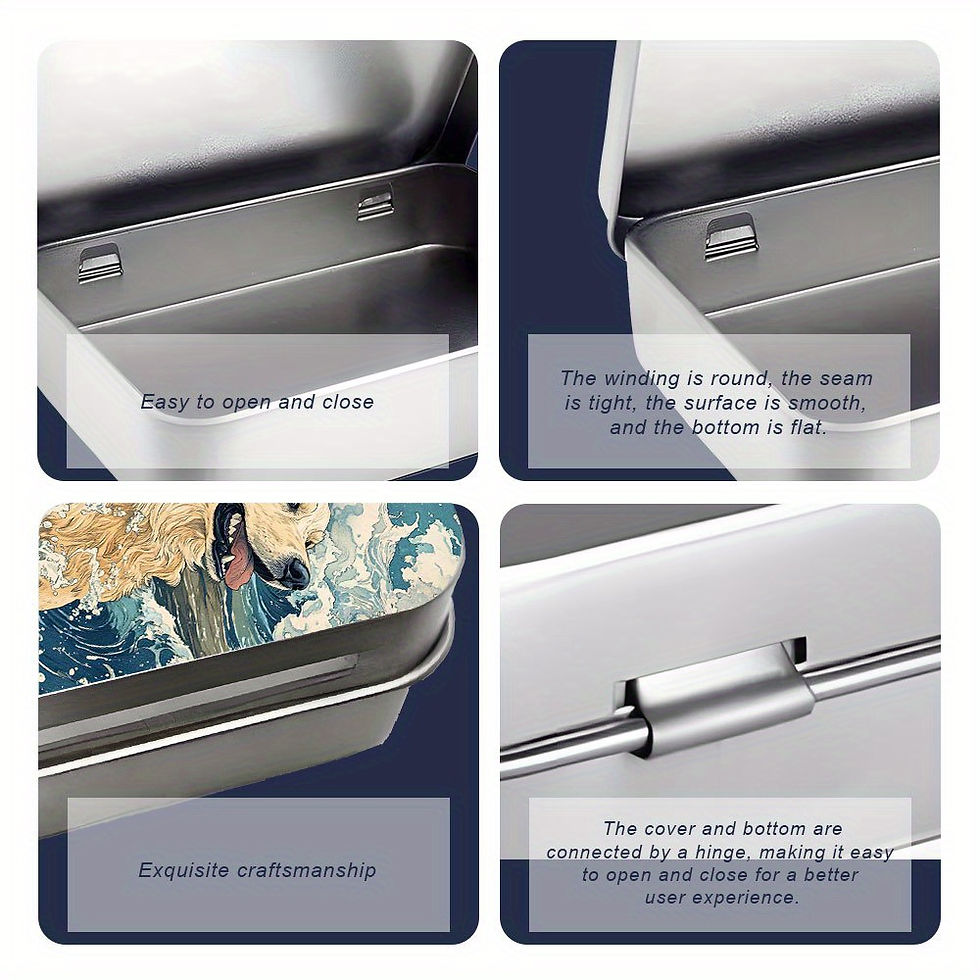 Thumbnail: Golden Retriever Art Metal Tin Box - Durable Iron Storage Container with