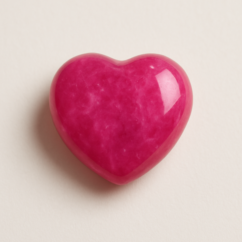 Pink Red Rose Quartz Heart Crystal 20mm Love Healing Gemstone