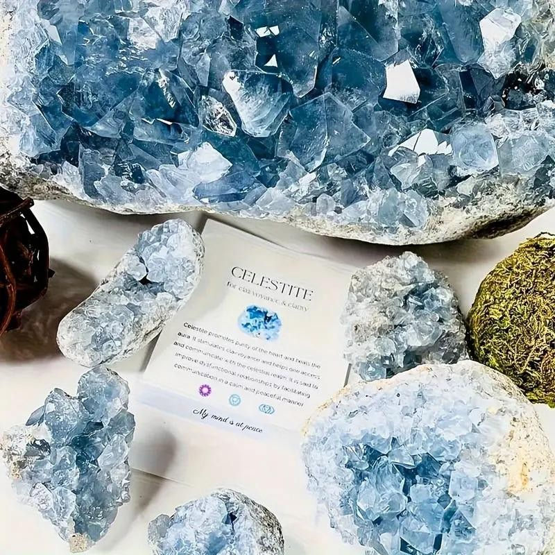 Thumbnail: Large Sky Blue Crystal Celestite Cluster in Limestone - statement specimen