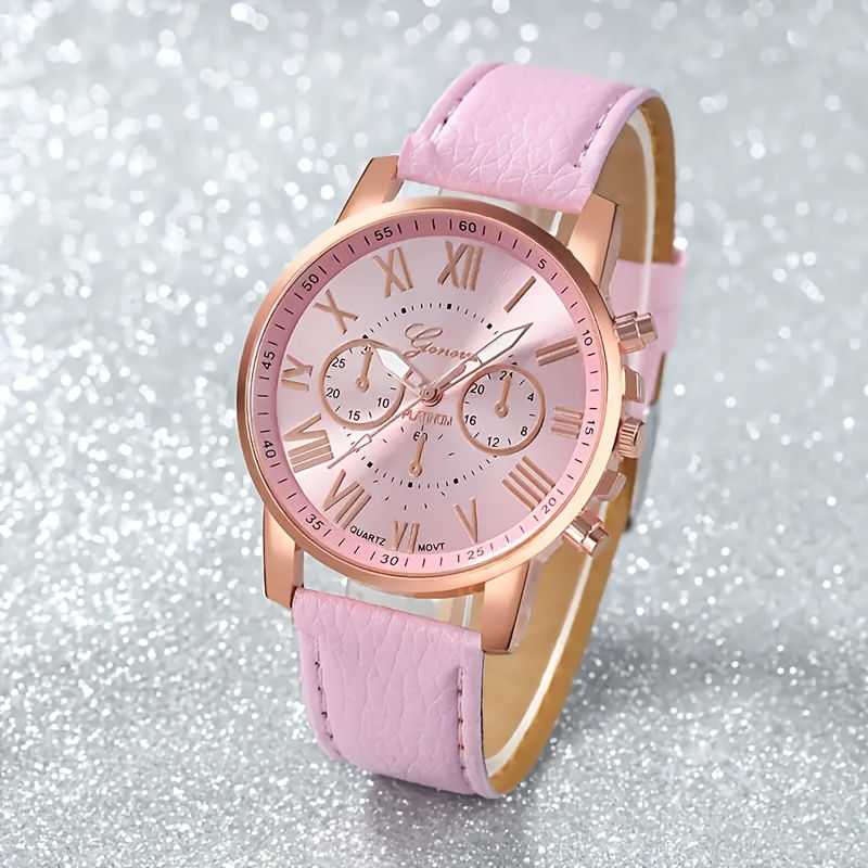Thumbnail: 'Geneva' Elegant Round Quartz Wristwatches - choice of colours and packaging