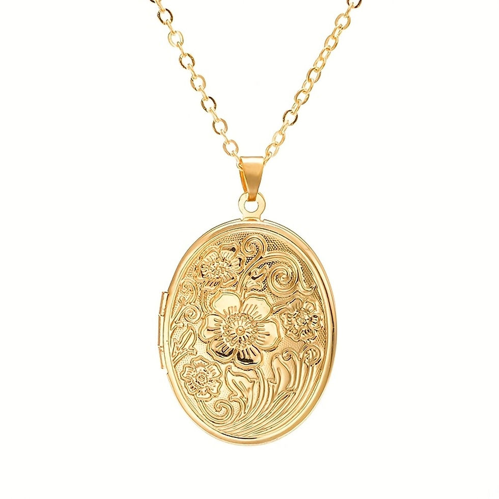 Thumbnail: Oval Locket - Gold Plated Pendant Necklace - supplied in velvet jewellery box
